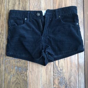 Black cordaroy shorts